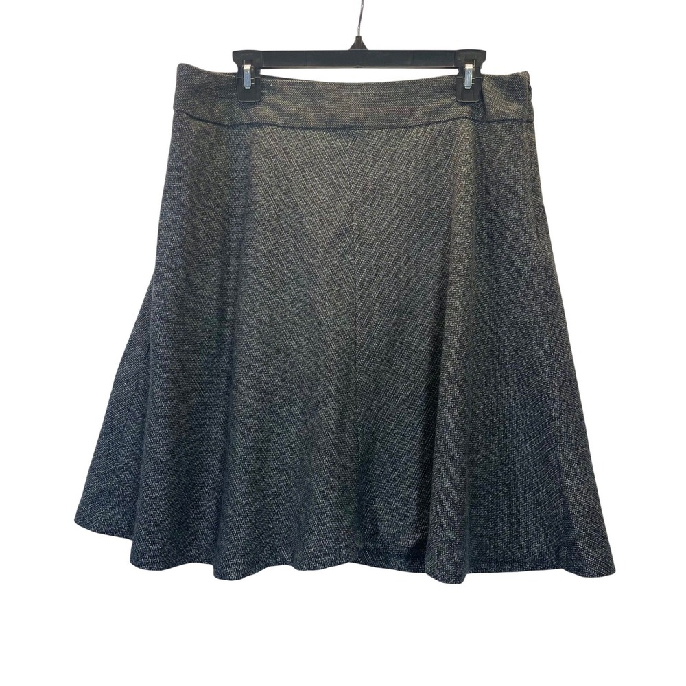 Dalia Collection Women Petite Wool Blend Herringbone A-Line Midi Skirt Size 14P